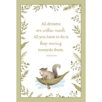 Pictura squirrel canoe encouragement card from the everyday cards collection, featuring a charming illustration of a squirrel in a canoe.