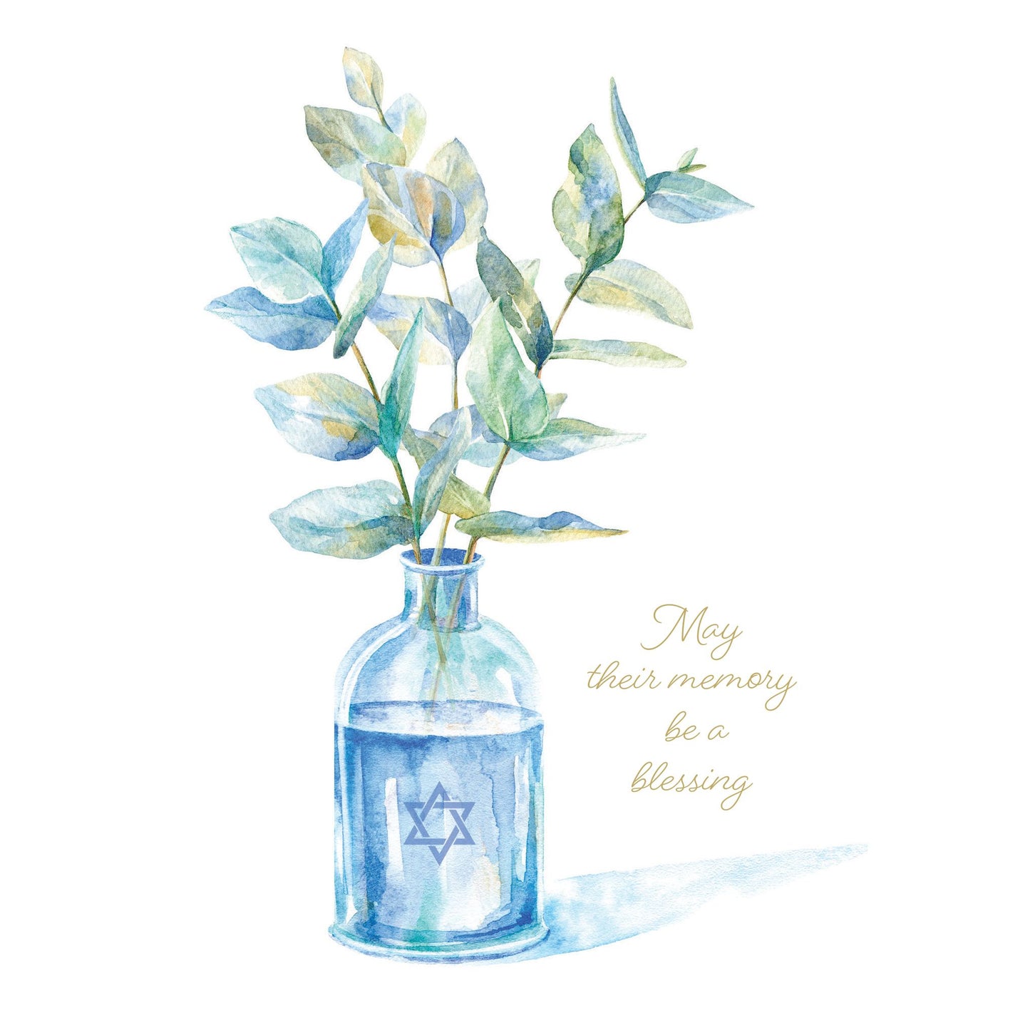 Eucalyptus Vase Sympathy Card Judaic