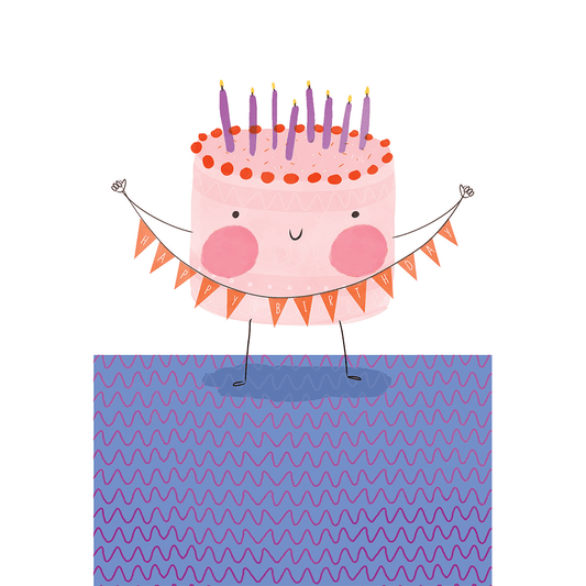 Cute Cake Birthday Card from Cardmore featuring colorful cake illustration, perfect for celebrating birthdays.