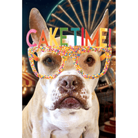 Pictura Stella Sunglasses birthday card with lenticular design featuring stylish sunglasses and celebratory graphics.