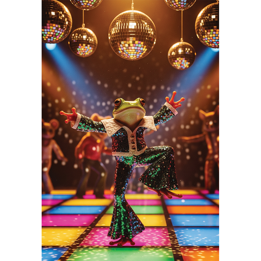 Dancing Frog Birthday Card Lenticular