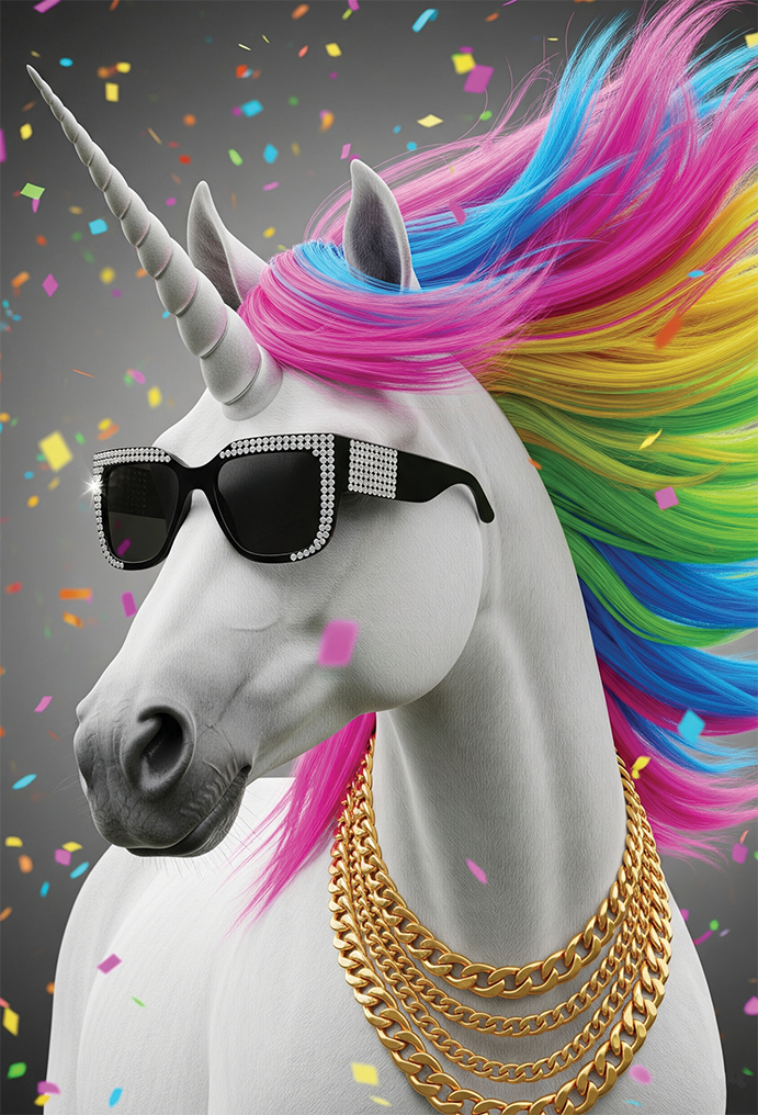 Cool Unicorn Birthday Card Lenticular