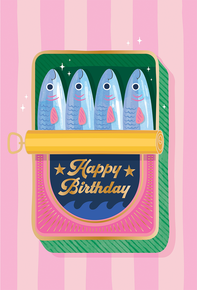 Sardine Tin Birthday Card Friend