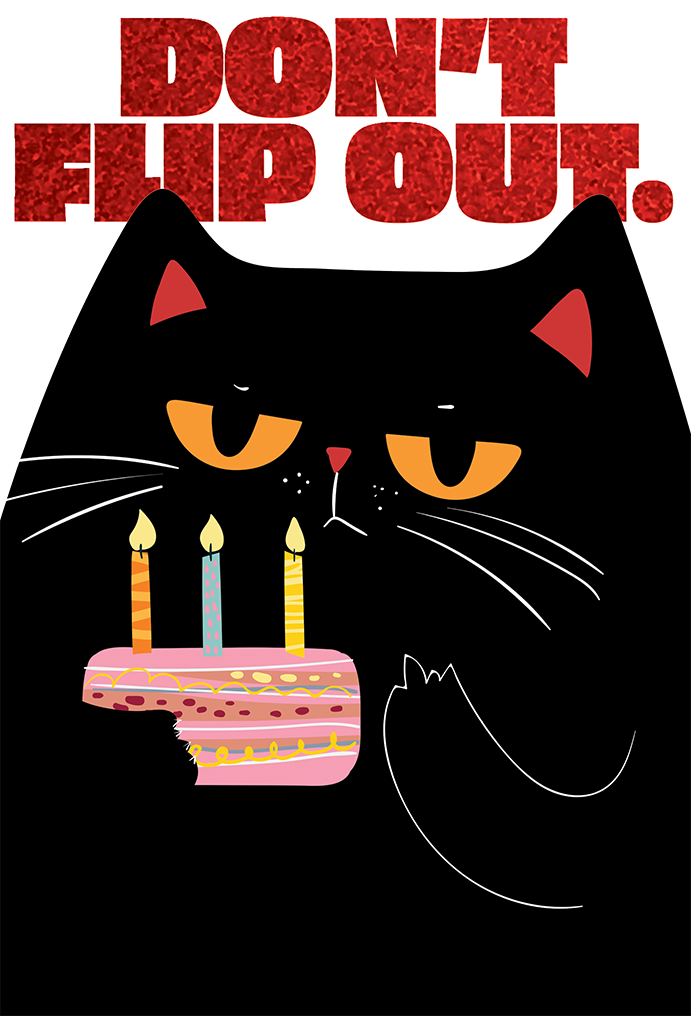 Grouchy Cat Funny Birthday Card