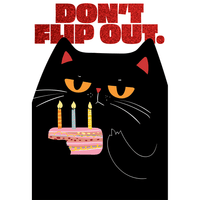 Grouchy Cat funny birthday card from Pictura featuring a humorous illustration of a grumpy cat for everyday occasions.