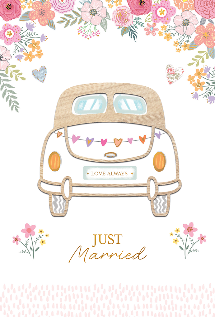 Volkswagen Wedding Wedding Card Wood Element
