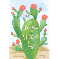 Close-up of a Cardmore Sticking With Me Friendship Card featuring colorful, playful designs on a white background.