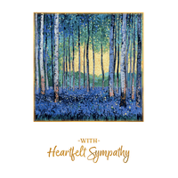 Birch Forest sympathy card by Cardmore featuring a peaceful woodland scene for expressing condolences.