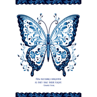 Delft Butterfly birthday card from Cardmore featuring a colorful butterfly design, perfect for everyday greetings.