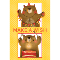 Colorful Birthday Bear Card from Cardmore, cheerful design for celebrating birthdays, suitable as an everyday greeting card.