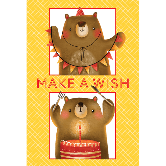 Colorful Birthday Bear Card from Cardmore, cheerful design for celebrating birthdays, suitable as an everyday greeting card.