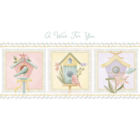 Birdhouses birthday card from Cardmore featuring colorful illustrations of birdhouses and cheerful birthday message.