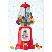 Colorful gumball machine-themed birthday card with confetti design by Cardmore, perfect for celebrating special occasions.