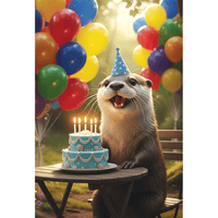 Pictura Otter Birthday Card Lenticular featuring playful otter design, perfect for celebrating birthdays with a fun, animated card.