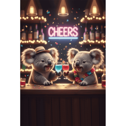 Lenticular Koalas birthday card from Cardmore featuring playful koala images, ideal for celebrating special occasions.