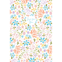 Floral "Just for You" blank note card by Cardmore, featuring colorful flower design, ideal for everyday greeting or note cards.