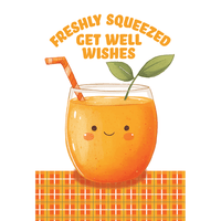 Freshly Squeezed Get Well Card from Cardmore featuring bright, cheerful design for sending well wishes and encouragement.