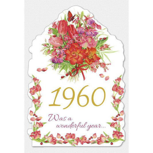Pictura Year of Birth 1960 card featuring a decorative design with the year 1960 for birthday celebrations.