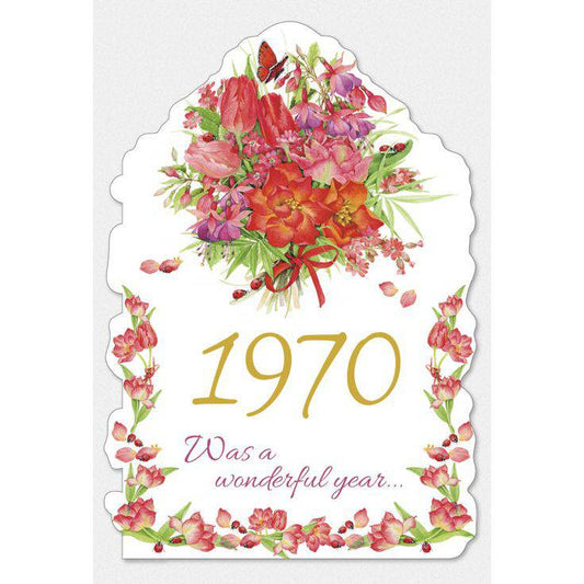 Pictura Year of Birth 1970 card featuring a decorative design celebrating the year of birth, ideal for commemorative purposes.