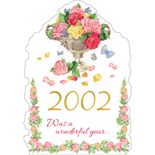 Year of Birth 2002 card from Cardmore, featuring a colorful design with the year 2002 in bold, suitable for birthday or milestone celebrations.