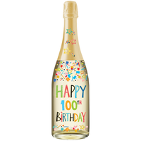 100th Birthday Confetti Birthday Champagne sound Card