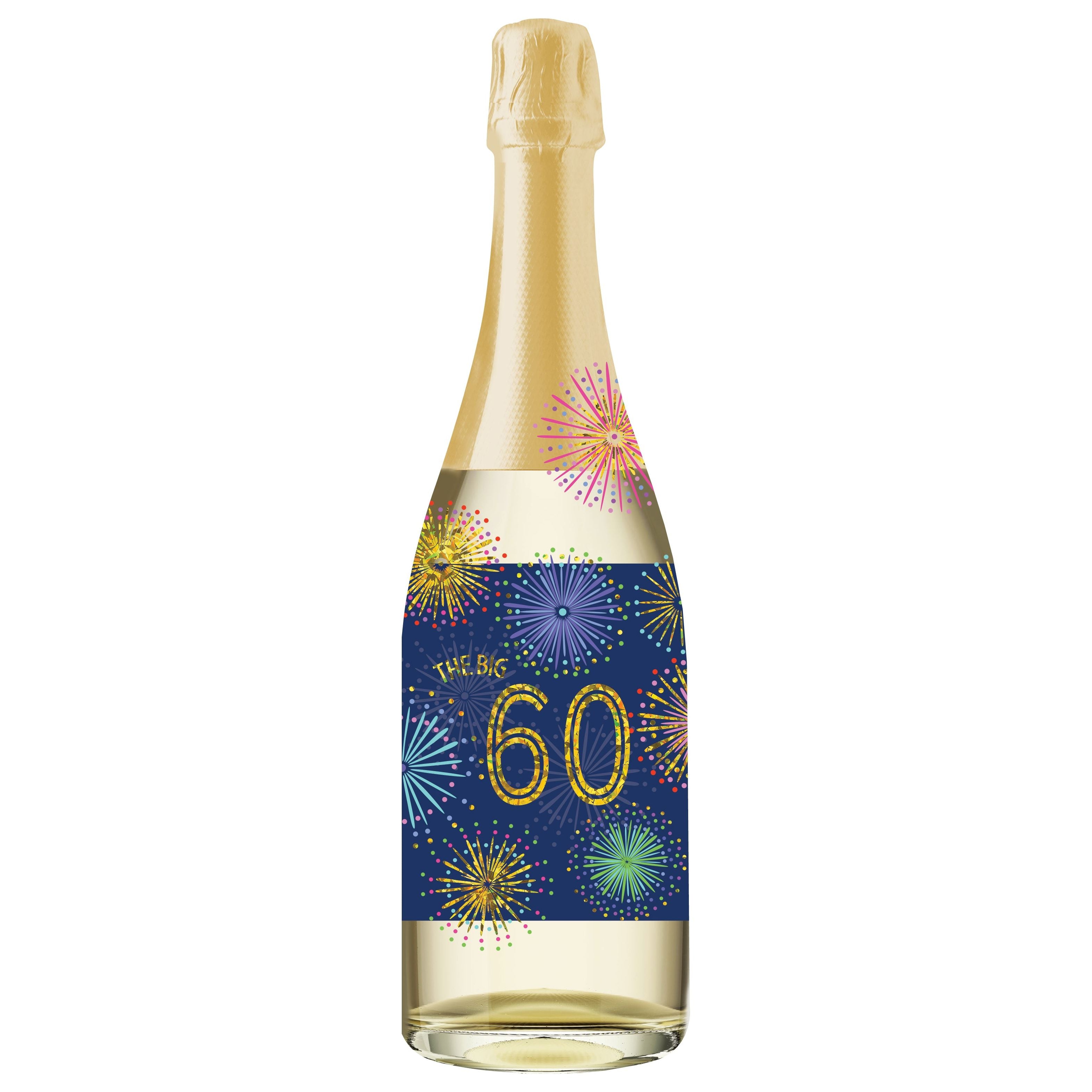 60th Birthday Fireworks Birthday Champagne Sound  Card