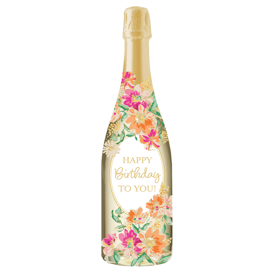 Pictura floral blossom birthday champagne sound card with colorful flower design and festive champagne sound feature.