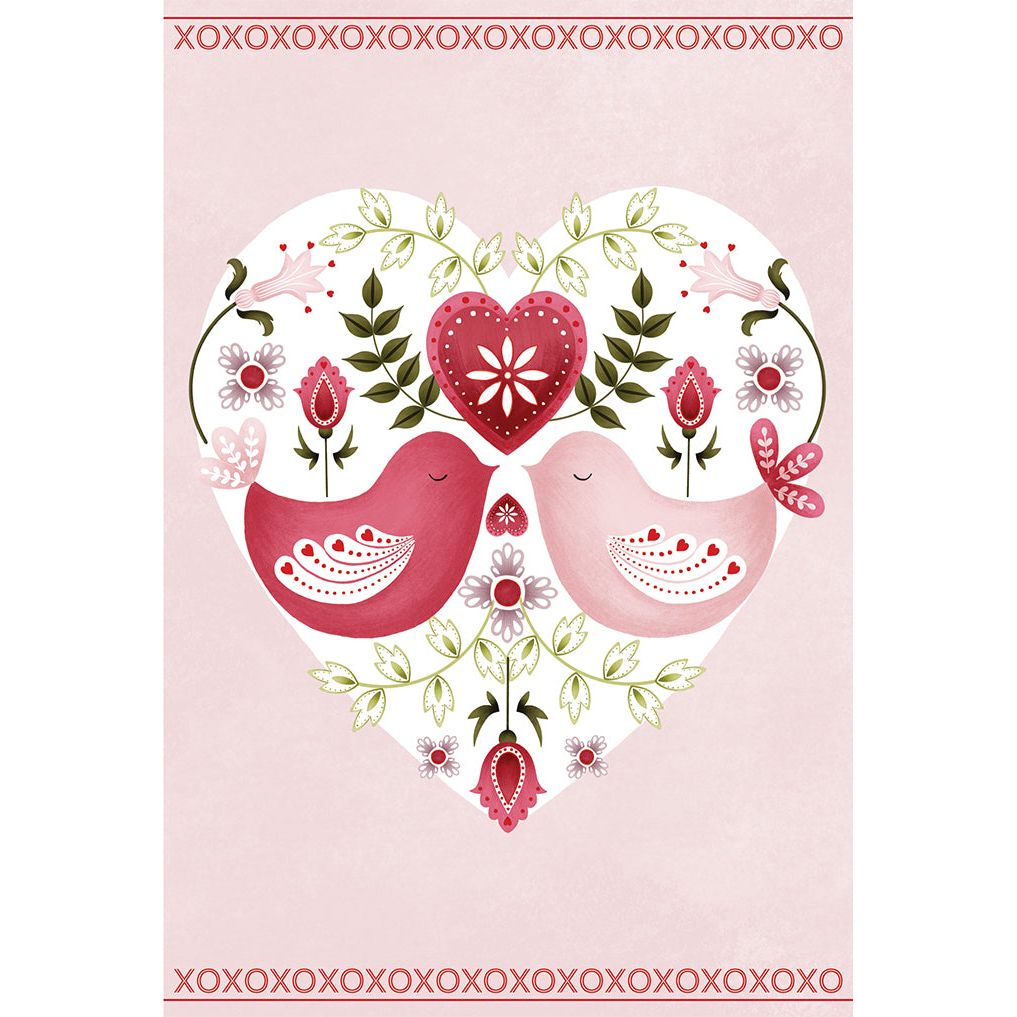 Kissing Birds Valentine's Day Card