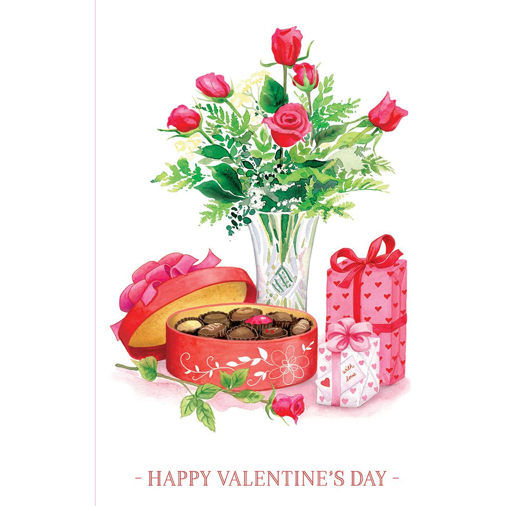 Candy & Flowers Valentine's Day Card