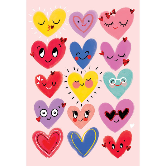 Pictura smiling hearts Valentine's Day card featuring colorful heart illustrations and a cheerful message for the holiday