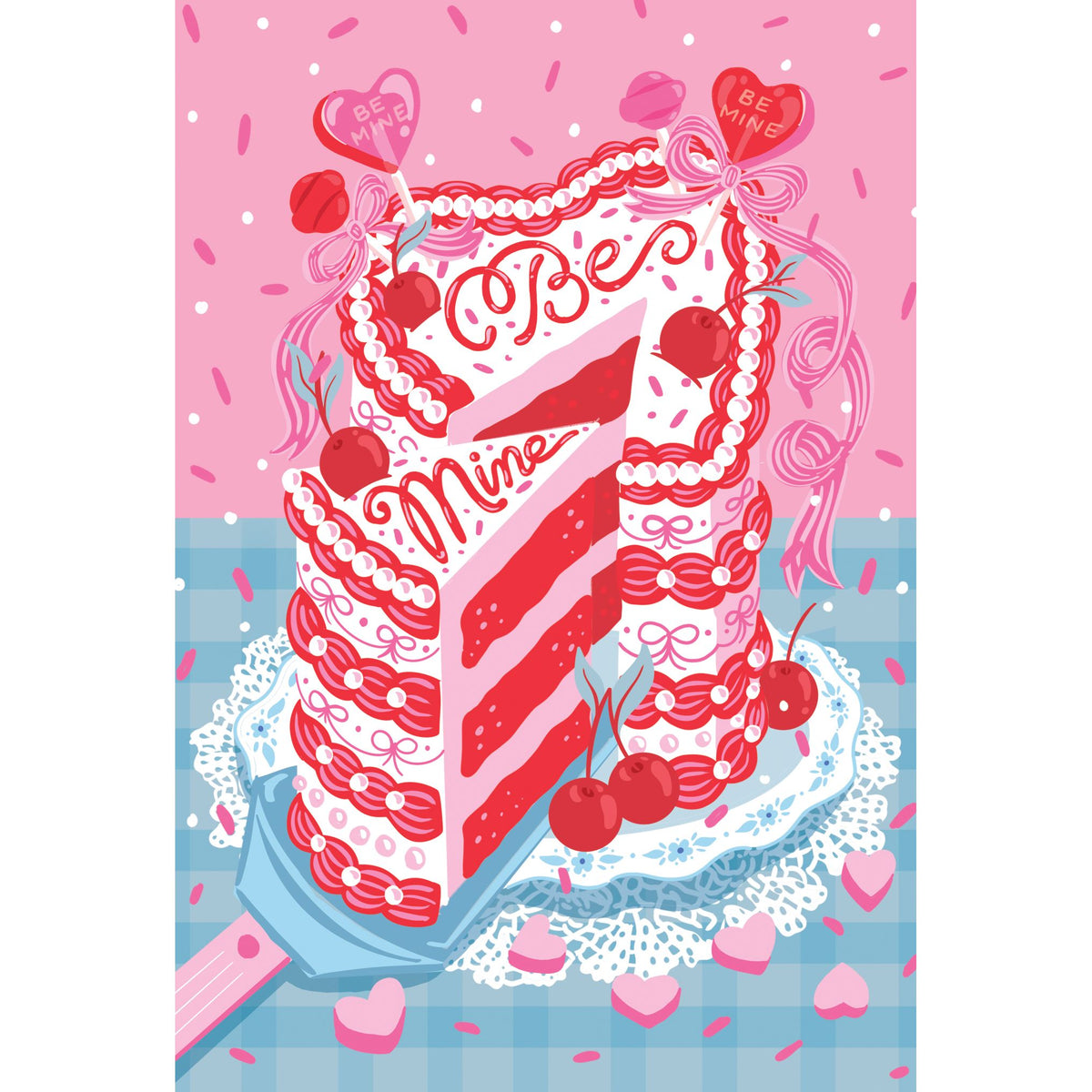 Pictura Be Mine Cake Valentine's Day card featuring a heart-shaped cake design with festive Valentine's details