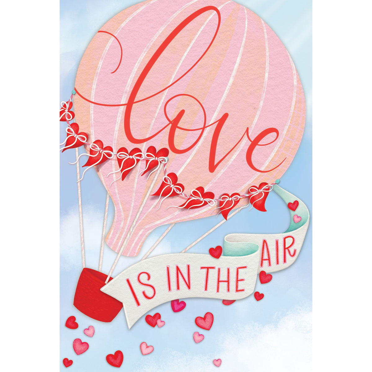 Pictura Love Is In The Air Valentine's Day card featuring a romantic heart-themed design