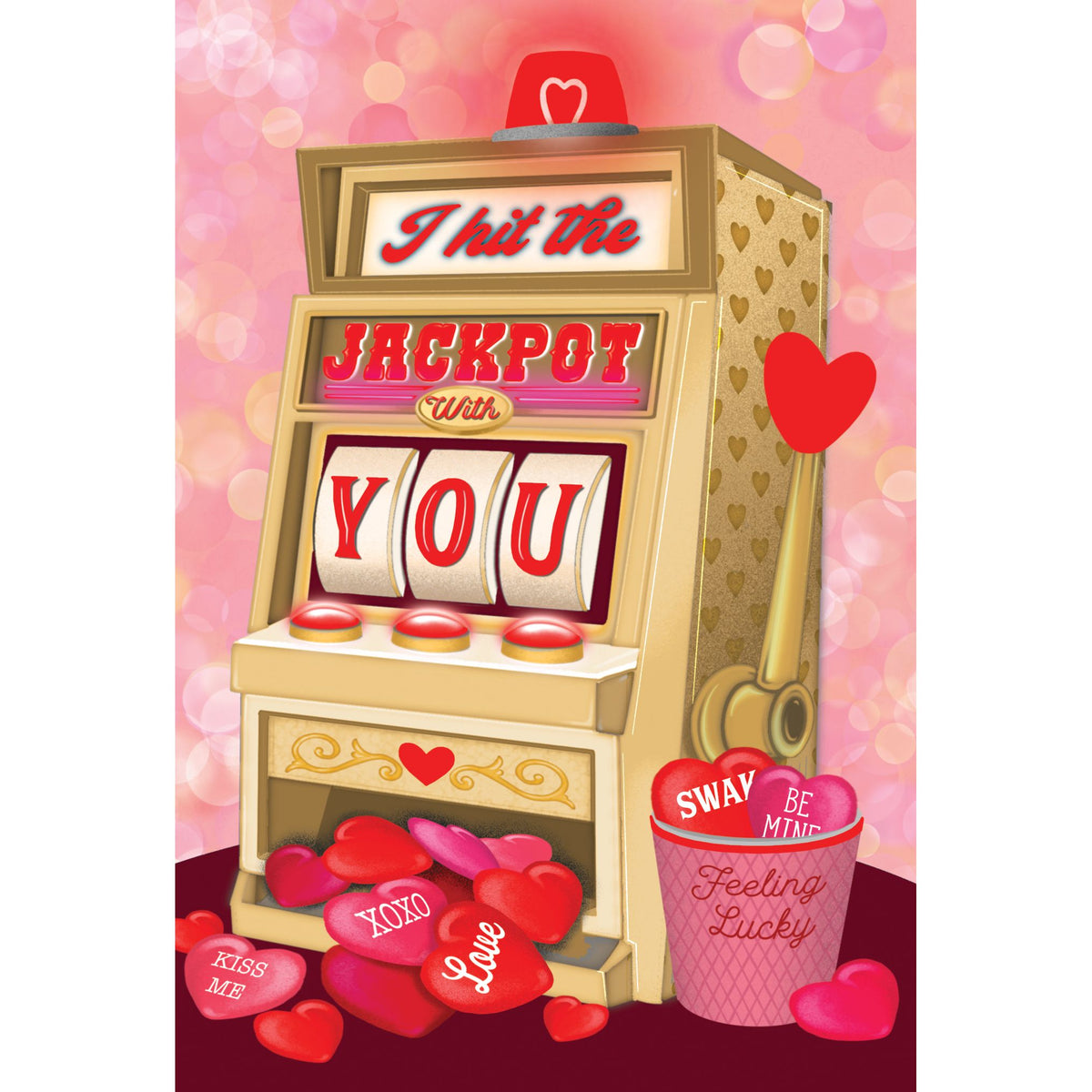 Pictura Jackpot Valentine's Day card with festive heart design and playful jackpot theme