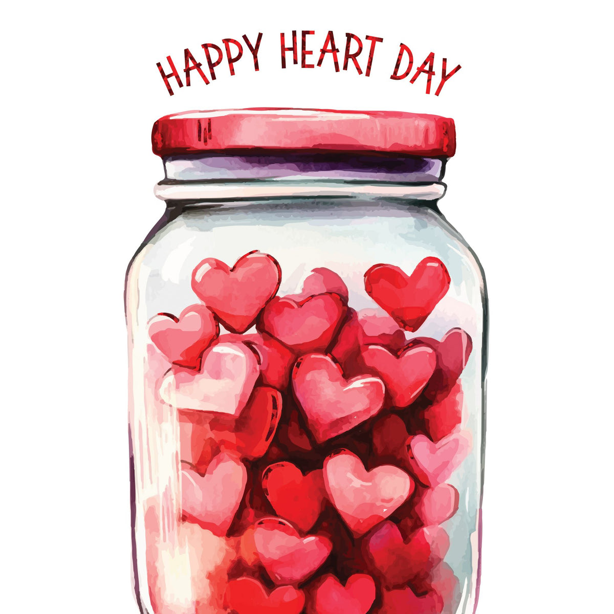Pictura Happy Heart Day Valentine's Day card with colorful heart design and festive lettering