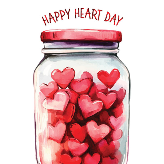 Pictura Happy Heart Day Valentine's Day card with colorful heart design and festive lettering