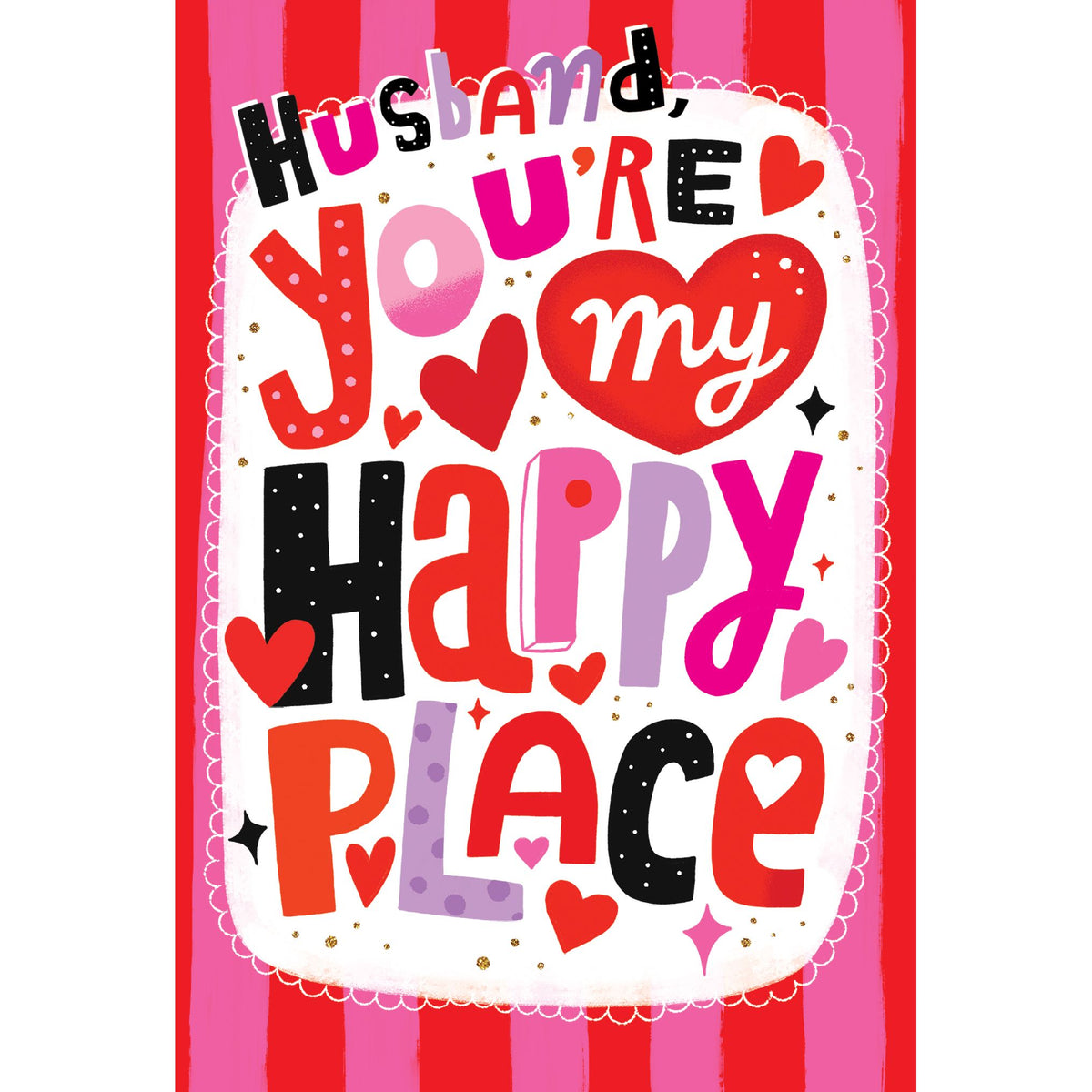 Pictura Happy Place Valentine's Day card for husband with colorful heart design