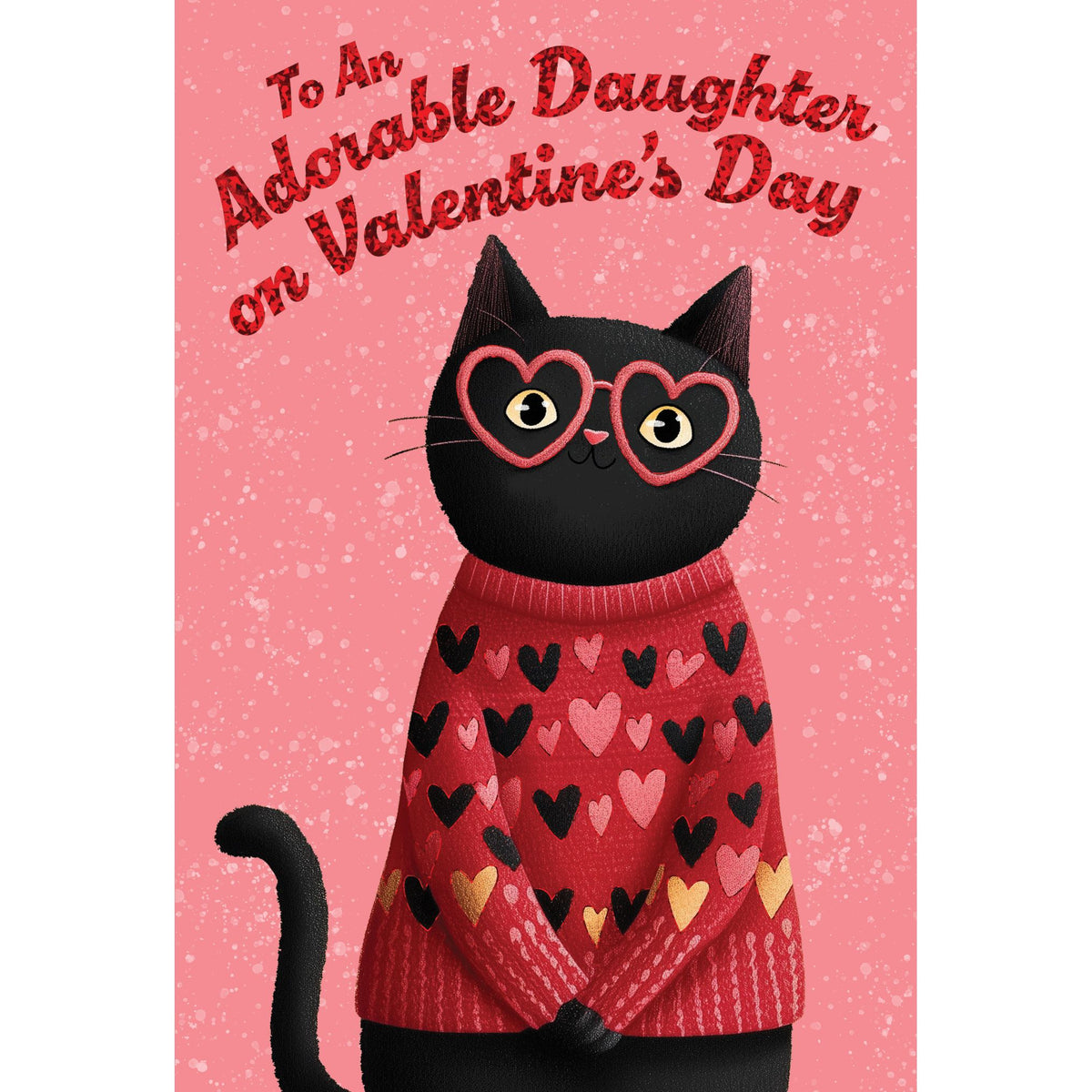 Pictura Sweater Kitty Valentine's Day card for daughter featuring an adorable cat design and festive hearts