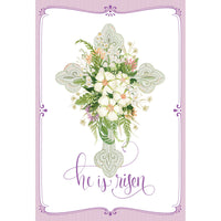Pictura He Is Risen Easter card with religious cross design