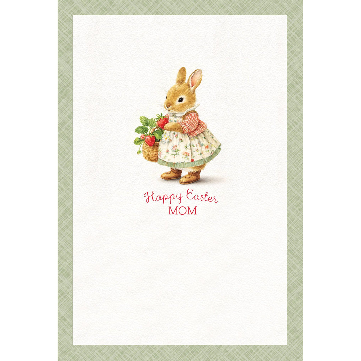 Pictura Strawberry Bunny Easter card for Mother with a cute bunny and strawberry design
