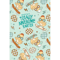 Pictura Skateboard Chick Easter Card for Son, featuring a cheerful chick on a skateboard