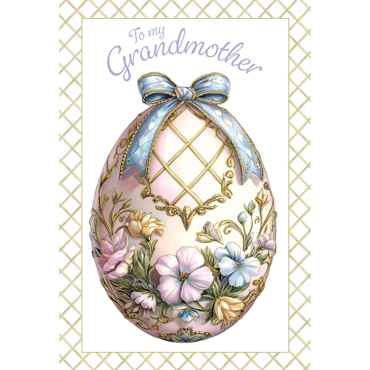 Pictura Faberge Egg Easter card for grandmother with ornate jeweled egg design