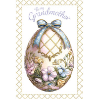 Pictura Faberge Egg Easter card for grandmother with ornate jeweled egg design