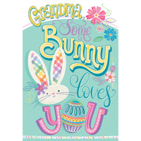 Pictura Somebunny Loves You Easter card for grandmother with cheerful bunny and colorful spring design