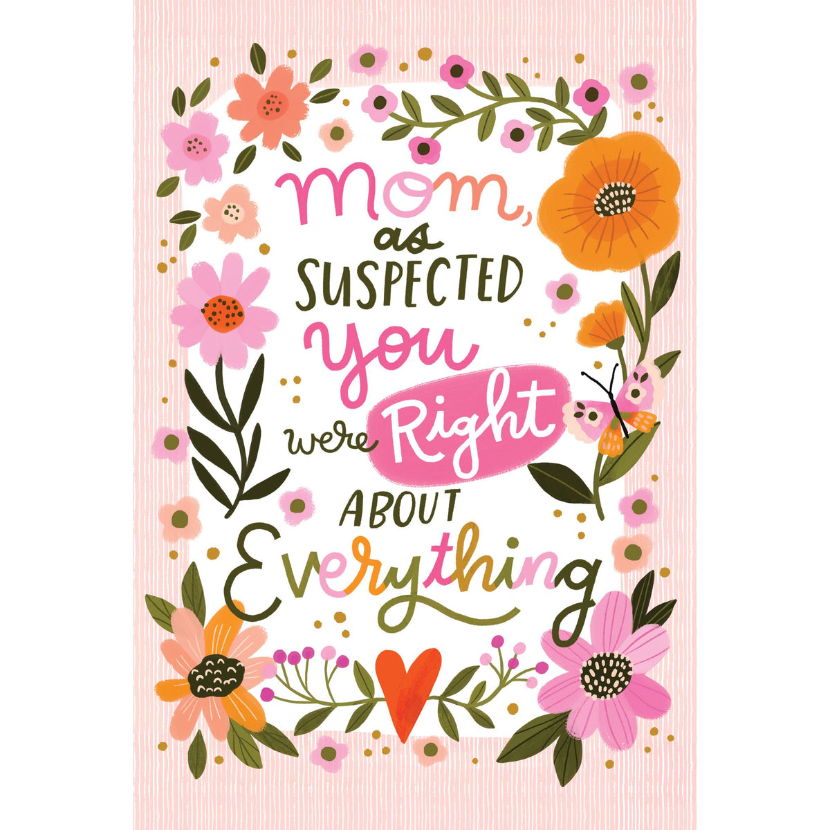 Pictura Mom You Were Right Mother's Day card with floral car design