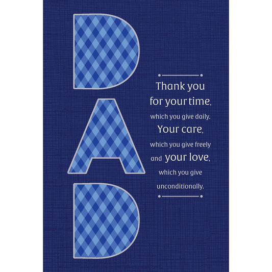 Pictura Dad Plaid Father's Day card with a plaid design and heartfelt message, ideal for celebrating dads on Father's Day.