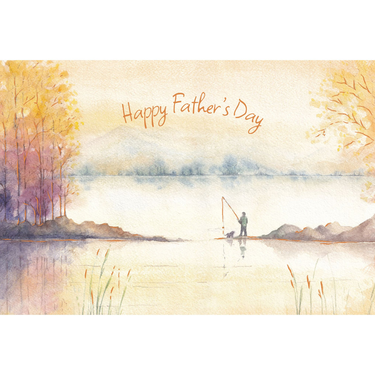 Pictura At The Lake Father's Day card featuring a scenic lakeside design with trees and water