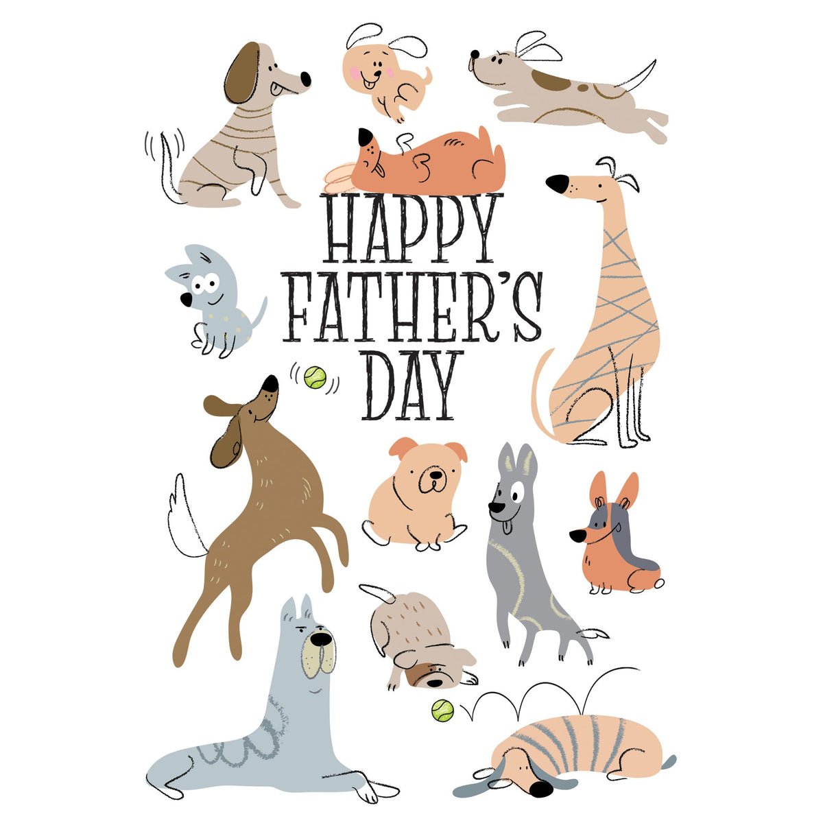 Pictura Father's Day card featuring hand-drawn dog sketches and “From the Dog” message