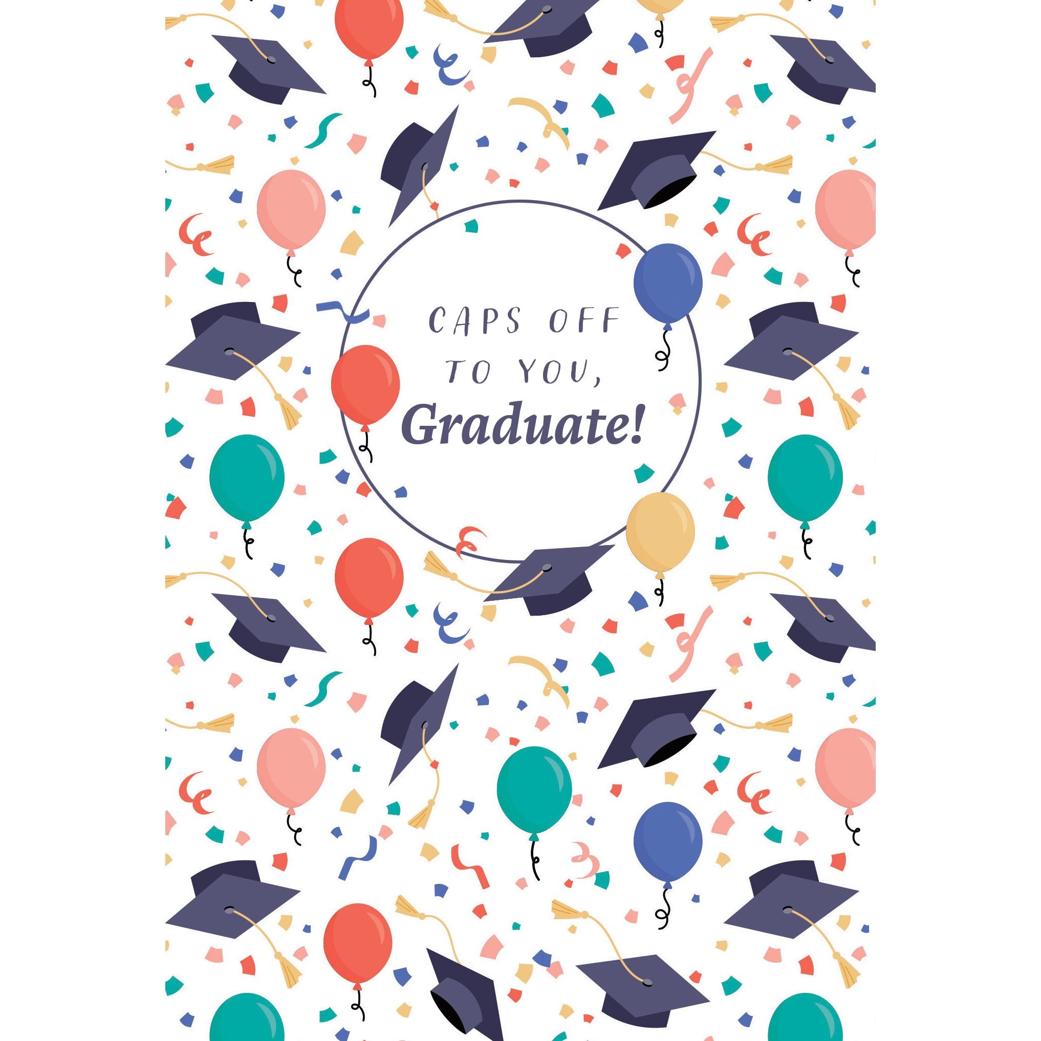 Balloons & Caps Graduation Card