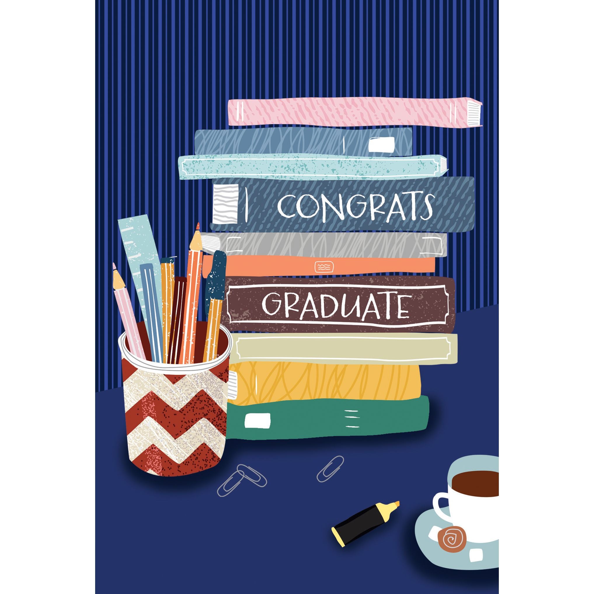 Stack Of Books Graduation Card