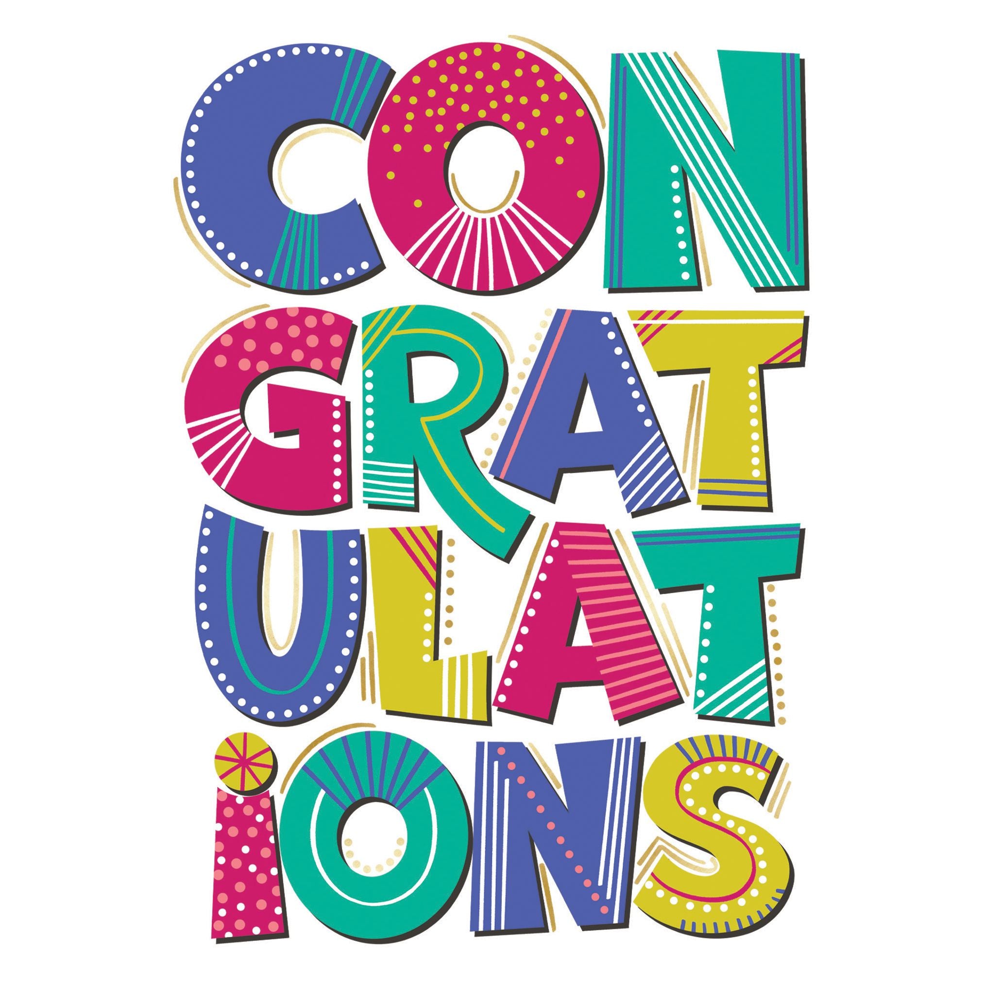 Congrats Text Graduation Card
